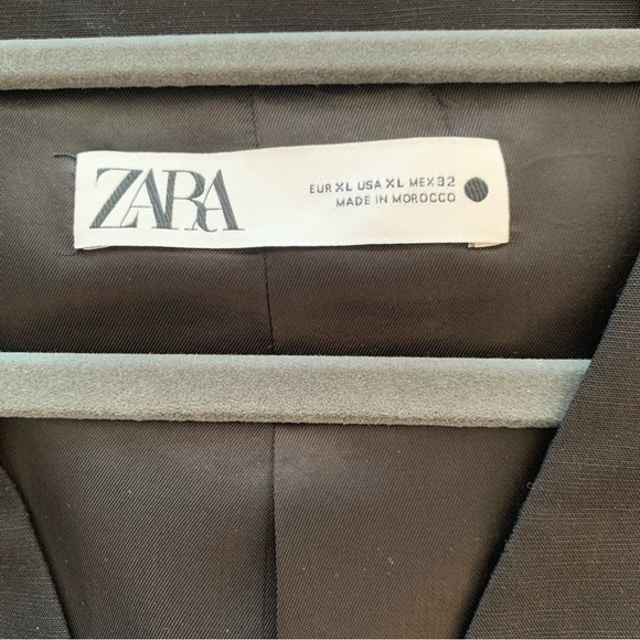 Zara Tailored Linen Blend Vest Waistcoat In Black Size XL - Picture 9 of 10